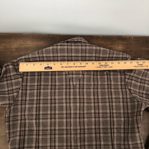Vintage 70s Men‘s Karman Snap Pearl Button Plaid Shirt - Picture 12 of 14